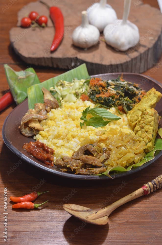 Food Photography of Nasi Jagung the traditional food from indonesia