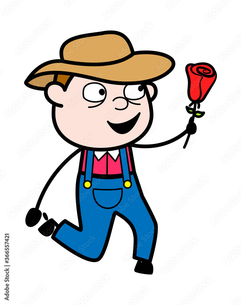 Cartoon Farmer Proposing