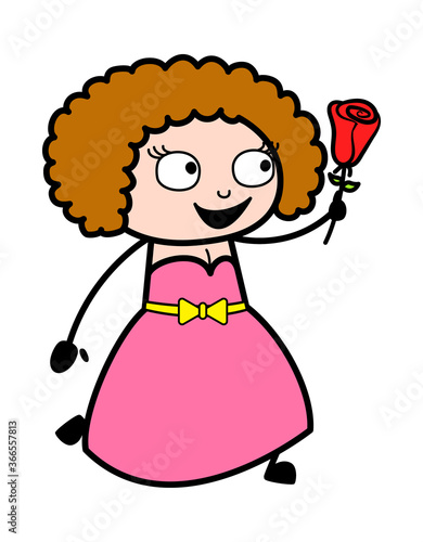Cartoon Young Lady Proposing
