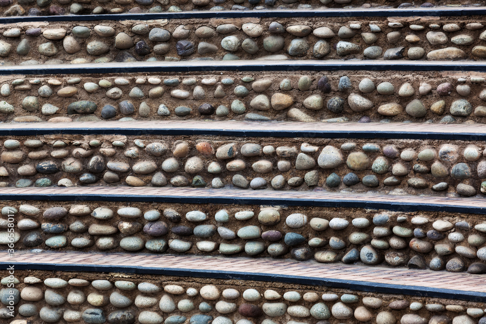 stairs with pebbles as background