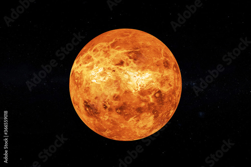 Solar System Concept. View of Full Big Planet Venus from Space. Elements of this image furnished by NASA. 3d Rendering