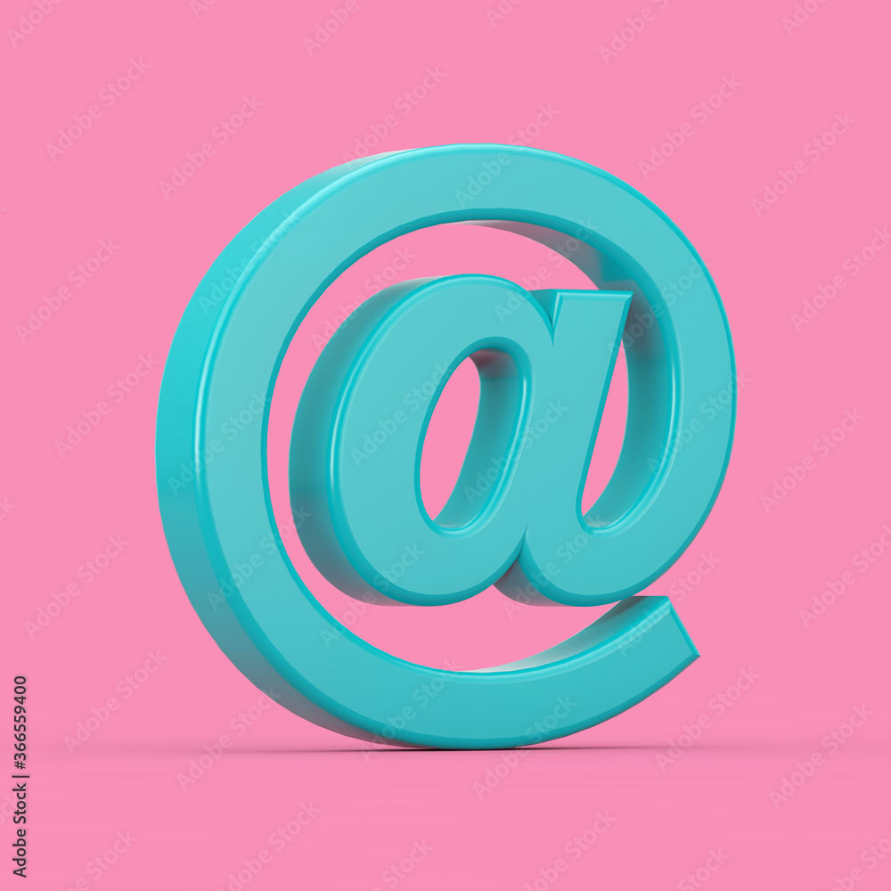 Blue AT Email or Internet Symbol Sign in Duotone Style. 3d Rendering Blue AT Email or Internet Symbol Sign in Duotone Style. 3d Rendering