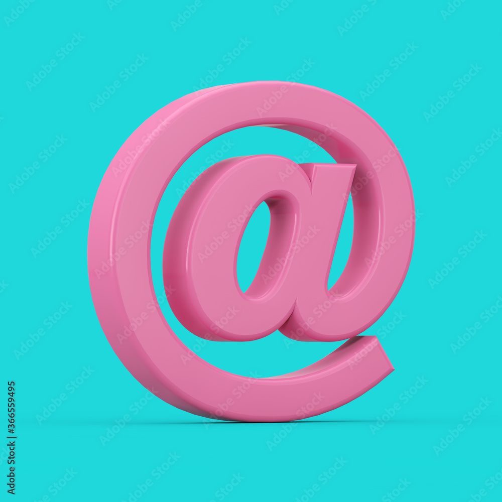Pink AT Email or Internet Symbol Sign in Duotone Style. 3d Rendering Pink AT Email or Internet Symbol Sign in Duotone Style. 3d Rendering