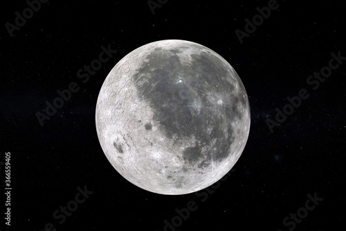 View of Full Big Super Moon from Space. Elements of this image furnished by NASA. 3d Rendering