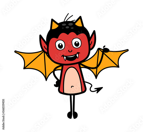 Happy Devil Cartoon Illustration