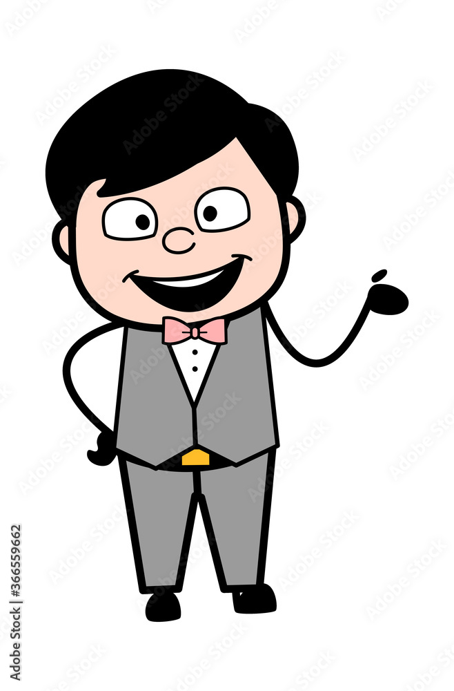 Happy Groom Cartoon Illustration