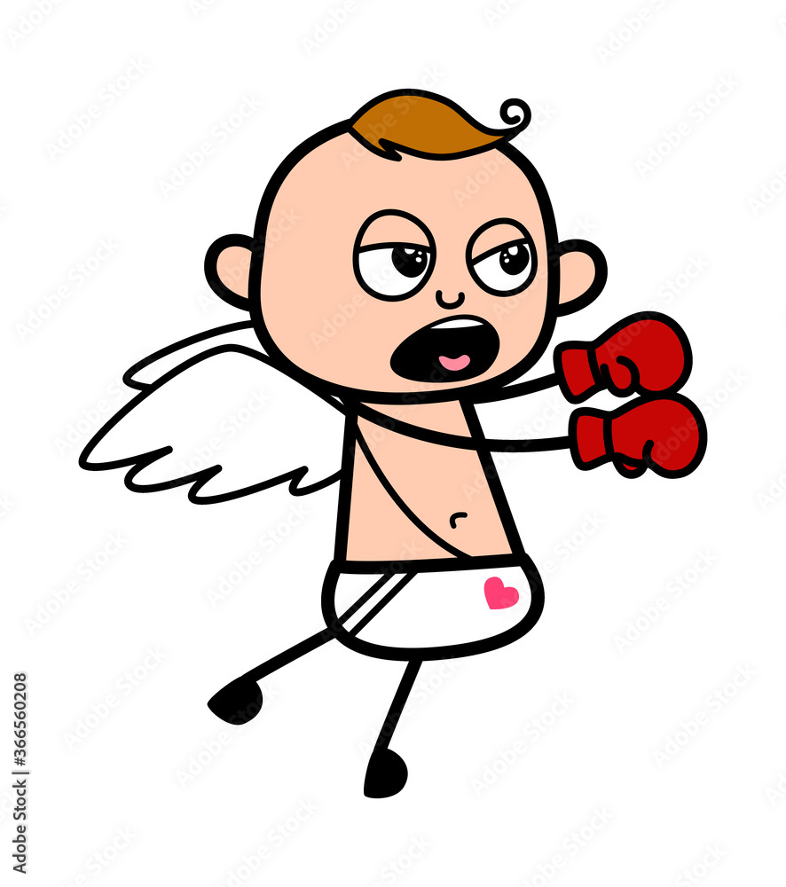 Cartoon Angel Boxing
