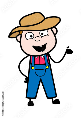 Happy Farmer Cartoon Illustration