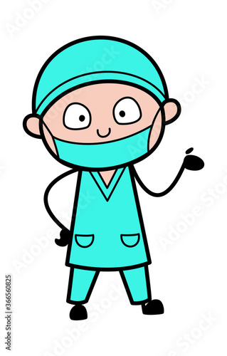 Happy Surgeon Cartoon Illustration