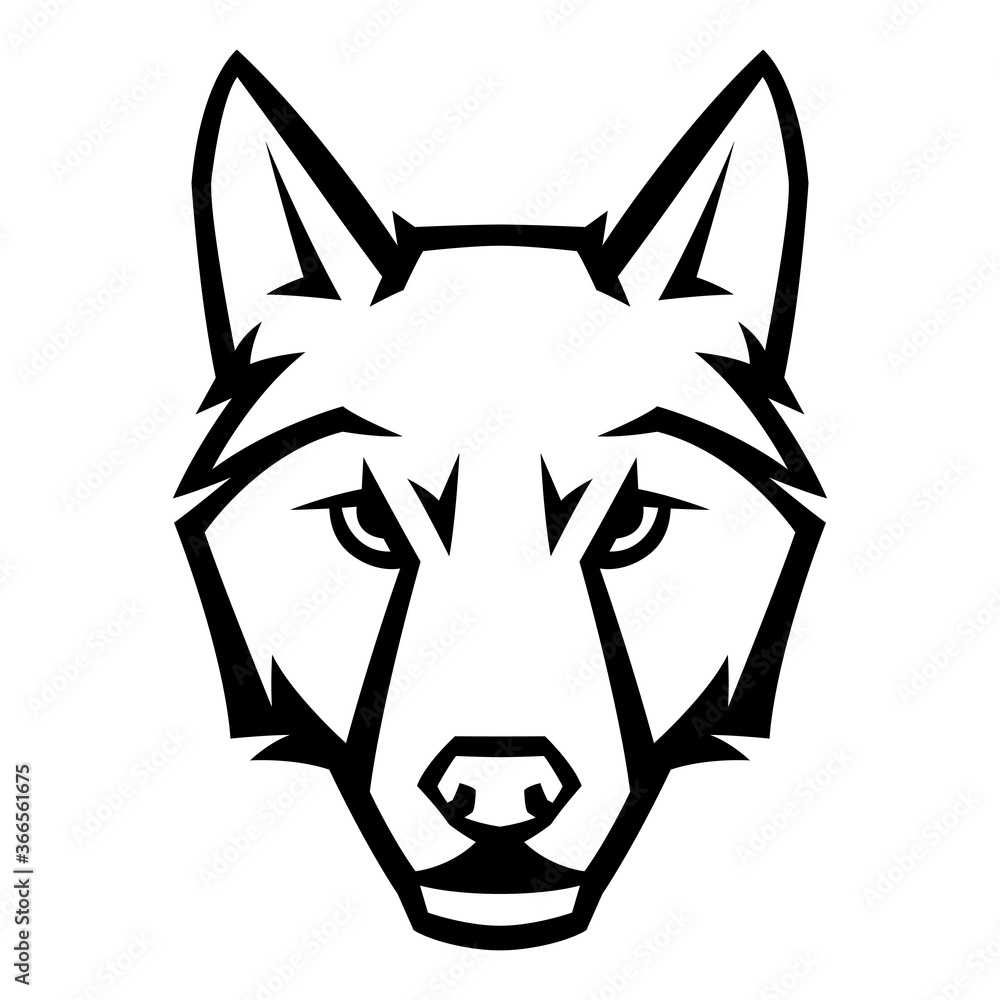 Mascot stylized wolf head. Stock Vector | Adobe Stock