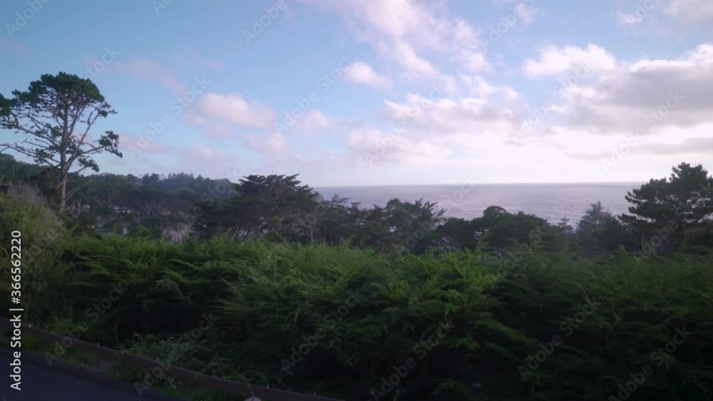 Evening Green Trees and Blue Clouds, Pacific Ocean, Carmel California Evening Green Trees and Blue Clouds, Pacific Ocean, Carmel California