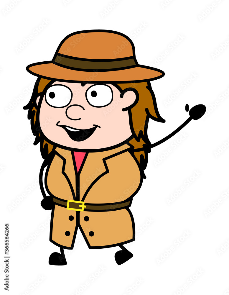 Cartoon Investigator saying Hello Cartoon Investigator saying Hello