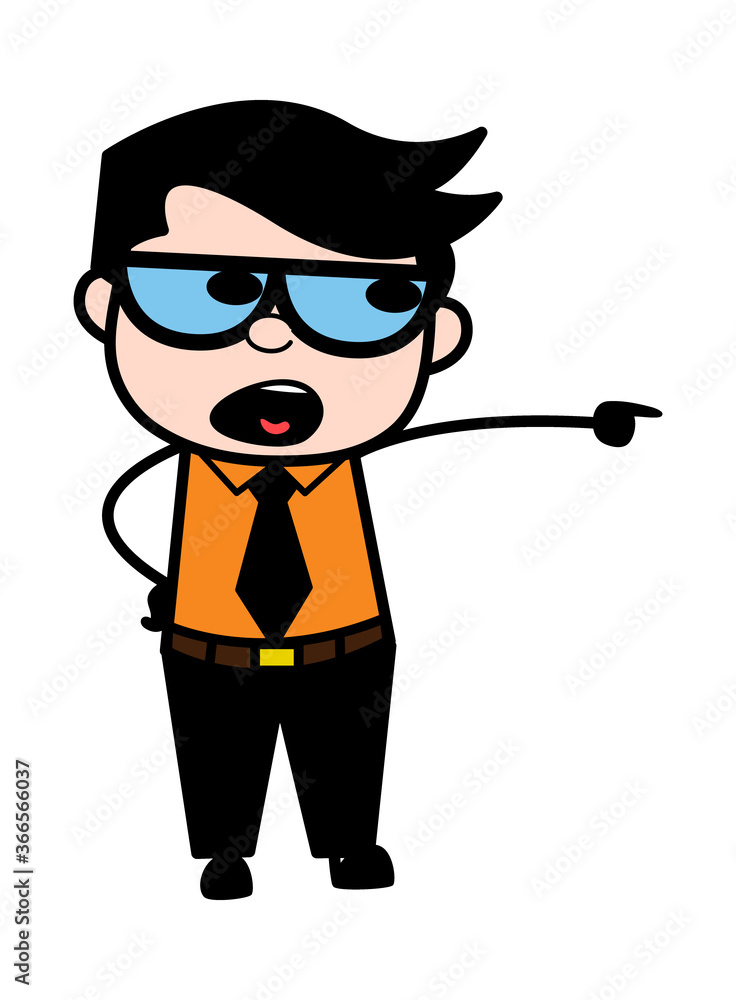 Angry Cartoon Businessman Shouting