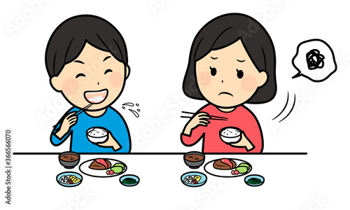 illustration of table manners and kids