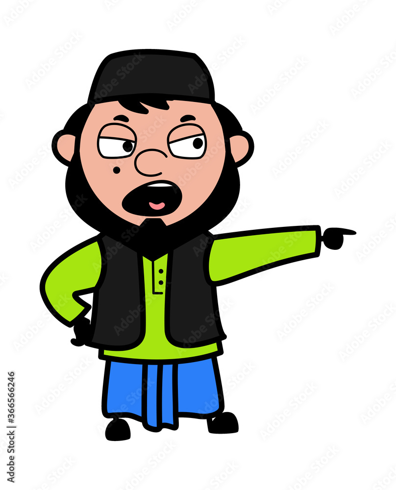 Angry Cartoon Muslim Man Shouting Angry Cartoon Muslim Man Shouting