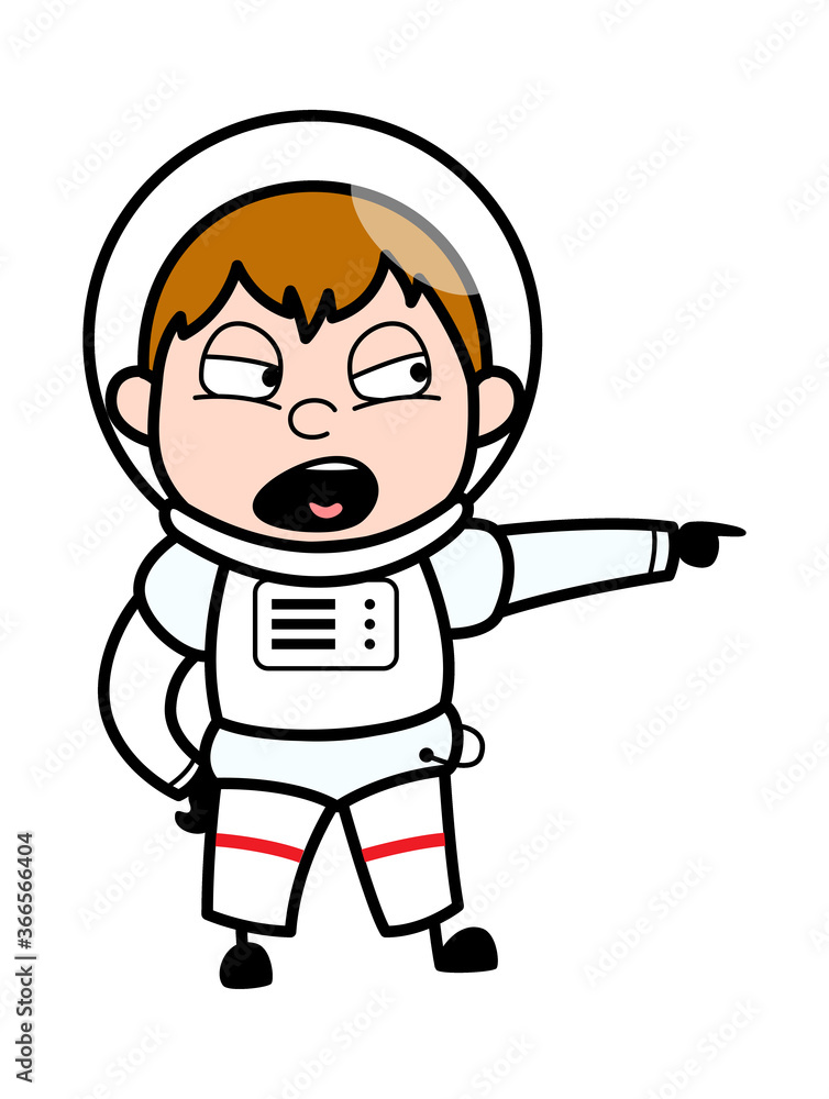 Angry Cartoon Astronaut Shouting