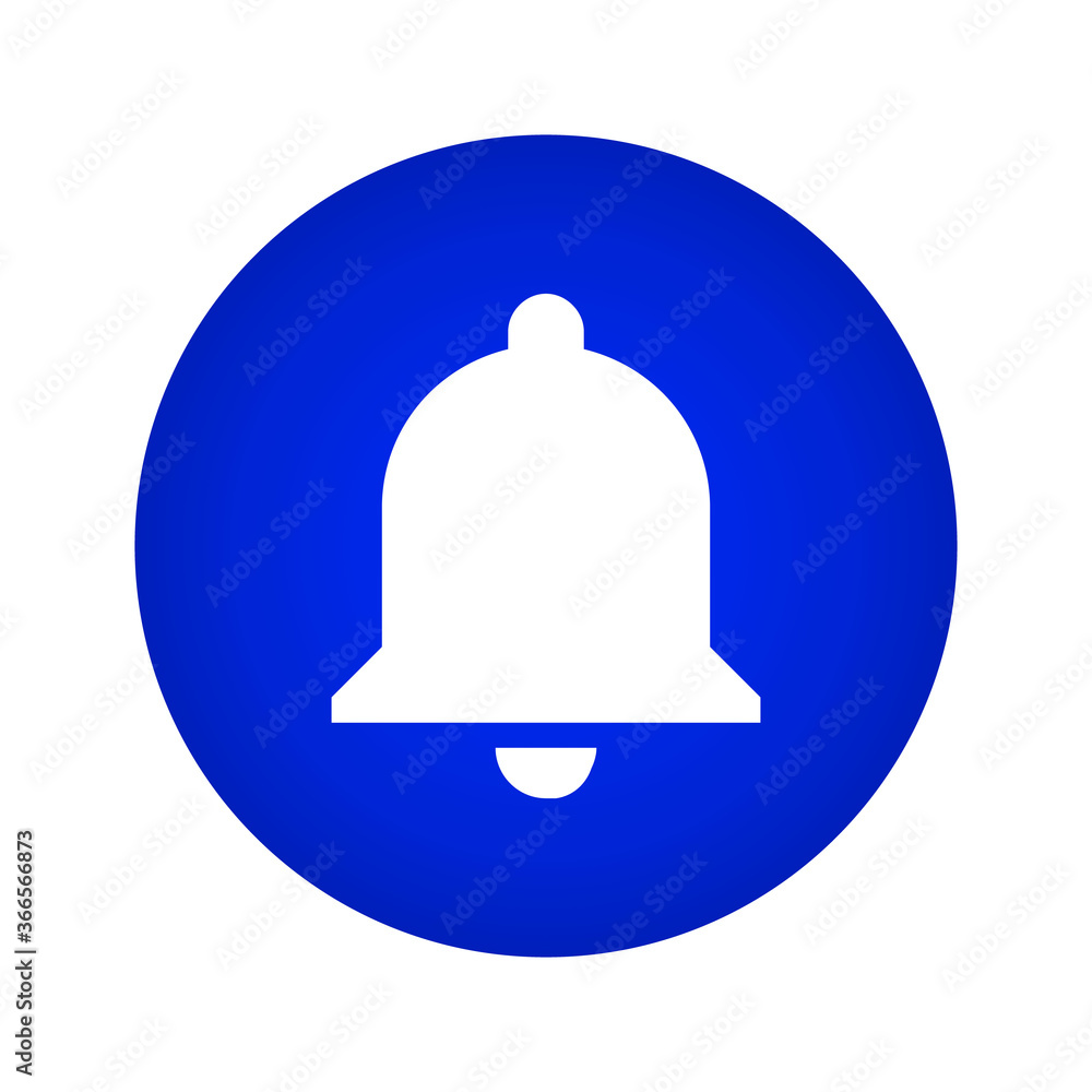 Bell Icon. Bell Button On a Blue Gradient Circle Shape. Vector Illustration Bell Icon. Bell Button On a Blue Gradient Circle Shape. Vector Illustration