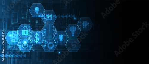 Cybersecurity and information or network protection. Future technology web services for business and internet project