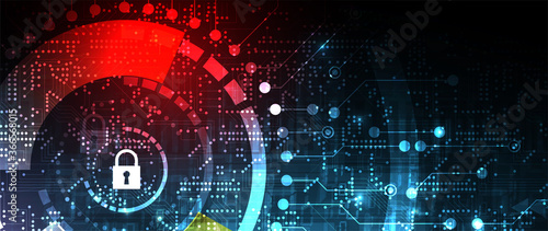 Cybersecurity and information or network protection. Future technology web services for business and internet project