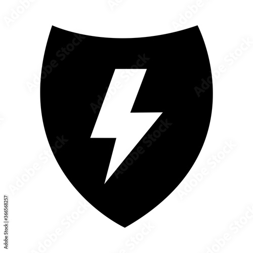 shield with thunder icon, half line half color style