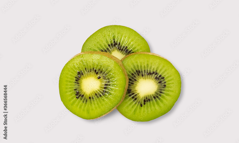 Kiwi slices on a white background Kiwi slices on a white background