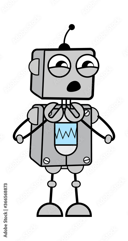 Cartoon Robot Surprised in Fear Cartoon Robot Surprised in Fear