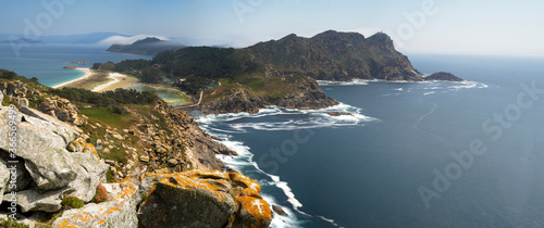 panoramic Cies islands in Galicia