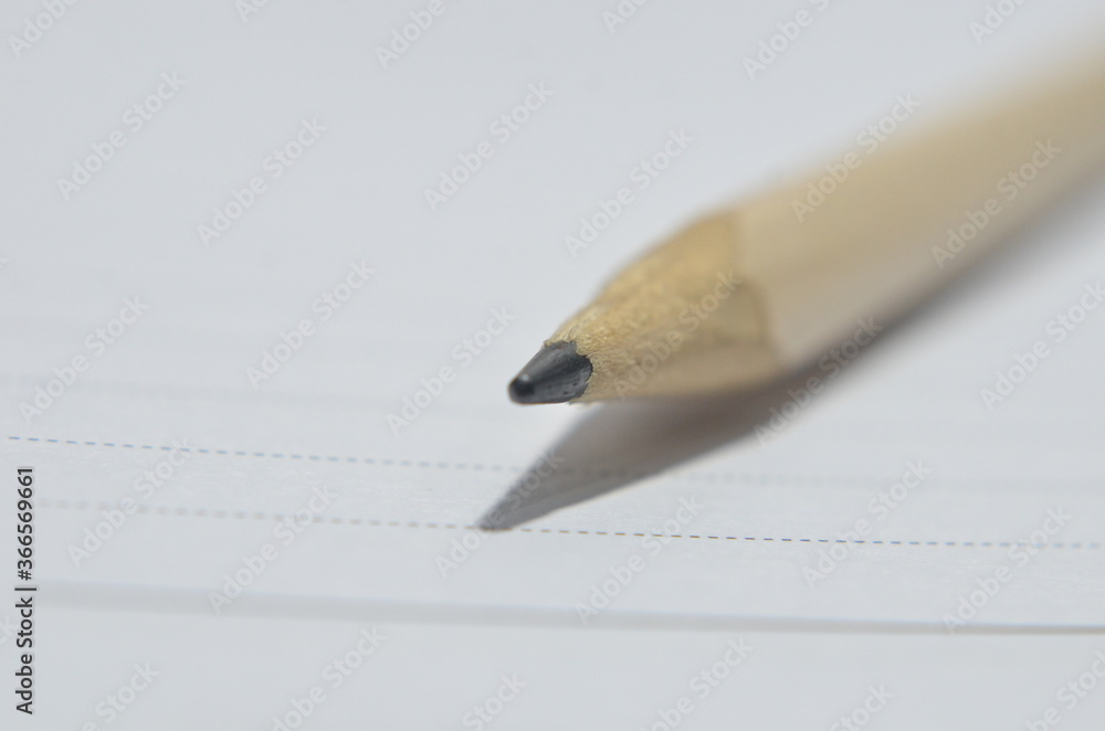 close up of Brown pencil isolated on white close up of Brown pencil isolated on white
