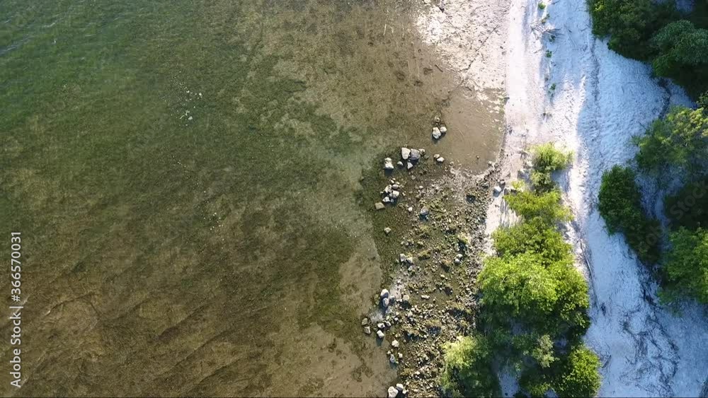 Drone Flying Up Over Southern Ontario Lake Drone Flying Up Over Southern Ontario Lake