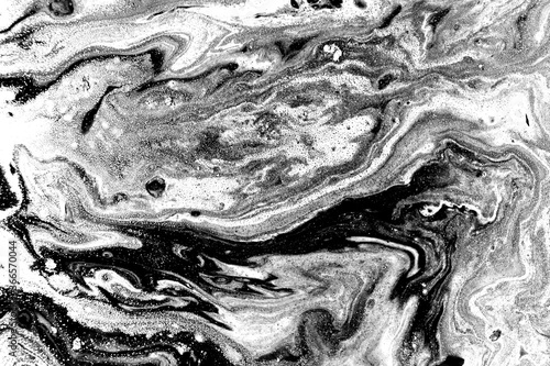 Black and white marbling background. Unique artwork texture. Marble pattern imitation. Stock illustration.