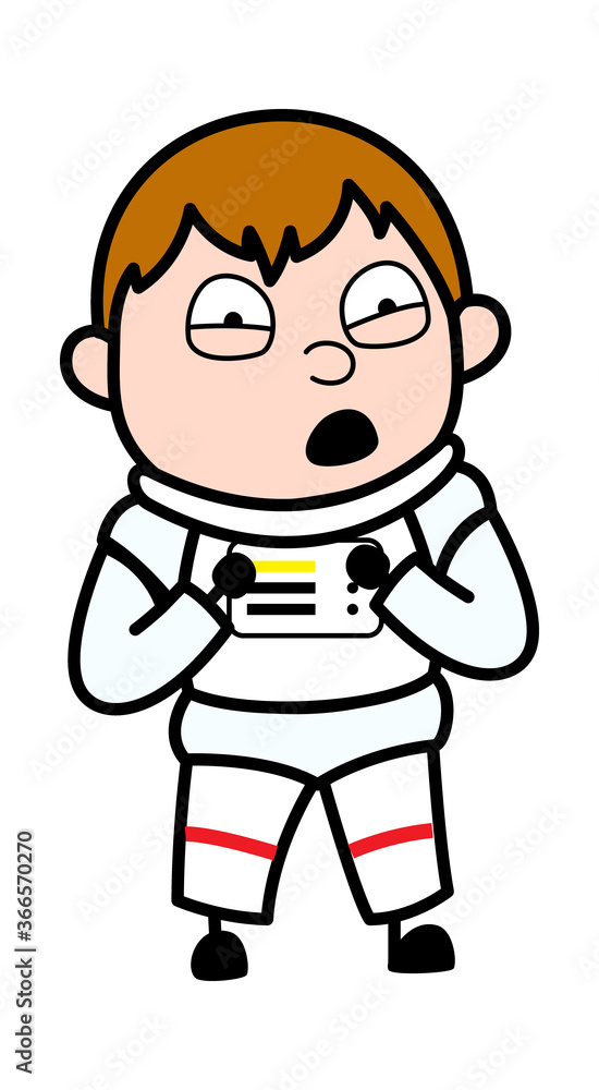 Cartoon Astronaut Surprised in Fear Cartoon Astronaut Surprised in Fear