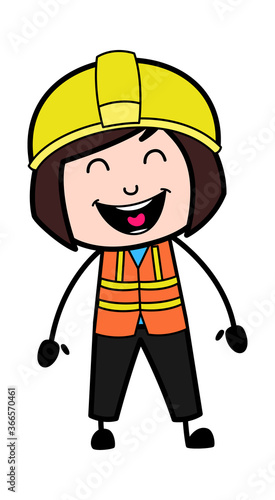 Adorable Lady Engineer cartoon