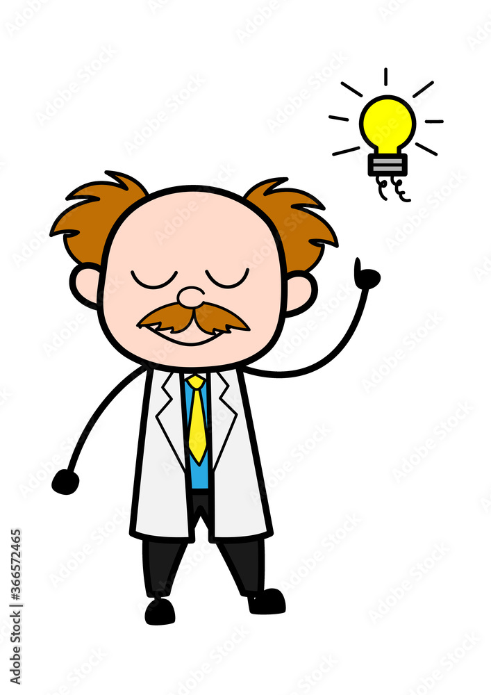 Cartoon Scientist Got an idea