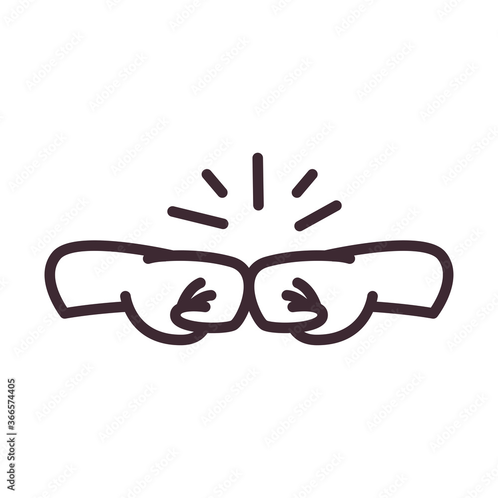 Obraz premium fist gesture with hands line style icon vector design