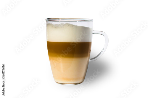 Hot latte or cappuccino made with milk