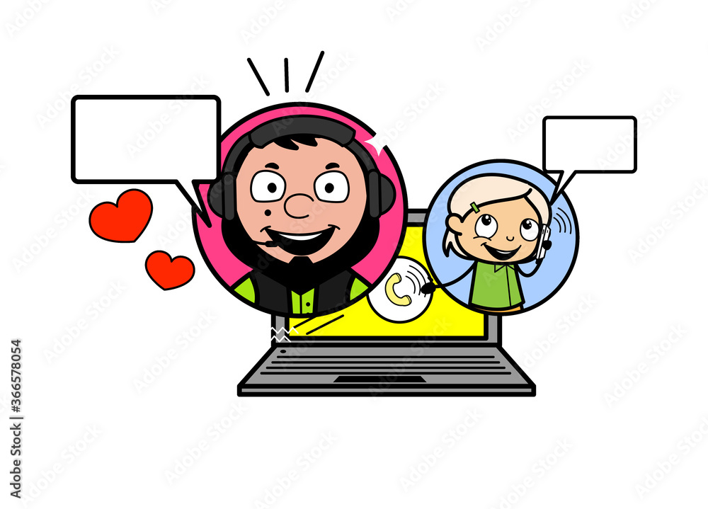 Cartoon Muslim Man Online Calling Cartoon Muslim Man Online Calling