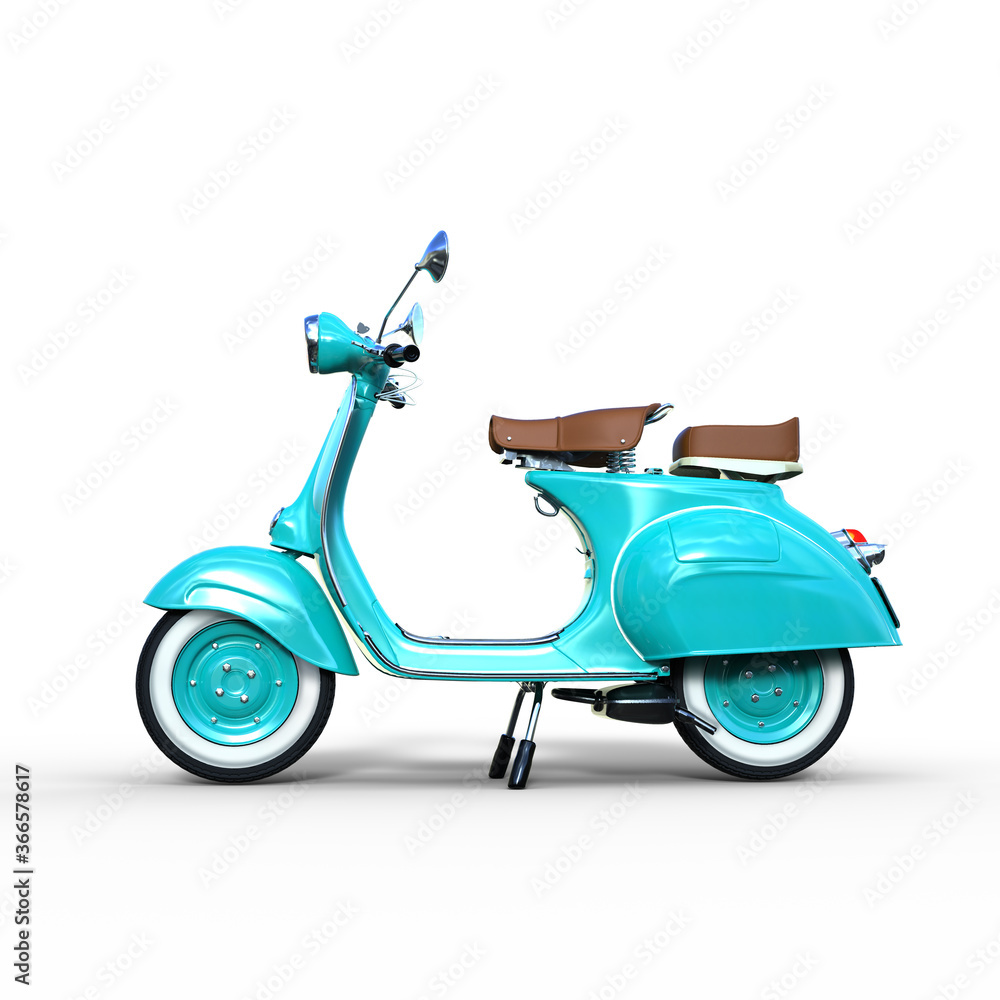 vintage scooter isolated - 3d rendering