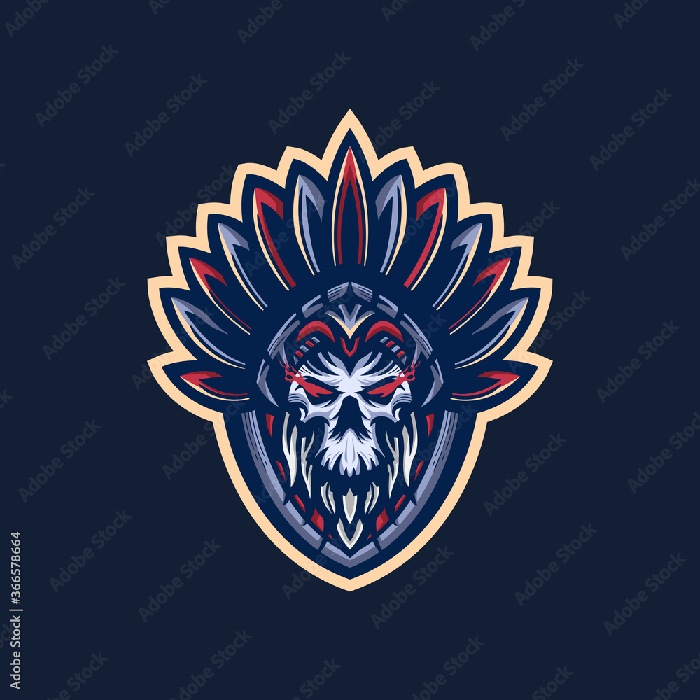 Indian skull mascot logo Indian skull mascot logo