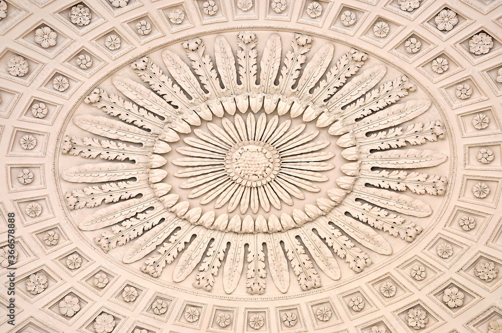 Bas-relief on the ceiling of the building. Catherine park. Bas-relief on the ceiling of the building. Catherine park.