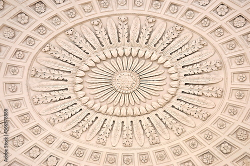 Bas-relief on the ceiling of the building. Catherine park.