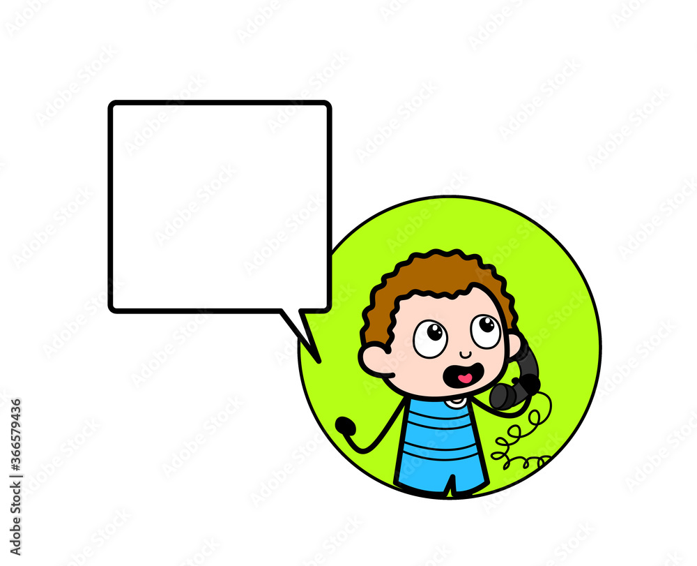 Cartoon Kid Calling on Cell Phone Cartoon Kid Calling on Cell Phone