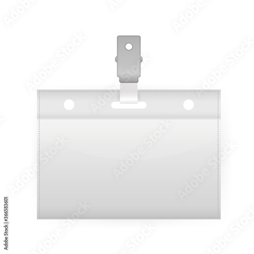 Card with name tag ampty on white background. Vector design. Blank business card.