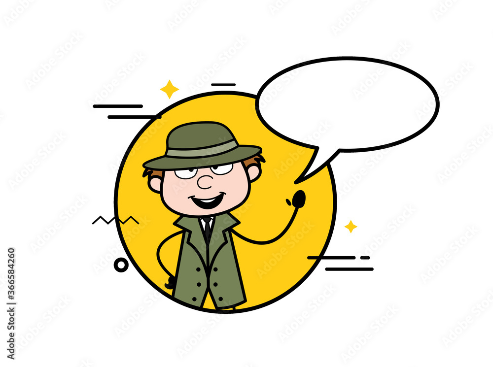 Cartoon Spy with Chat Bubble Cartoon Spy with Chat Bubble