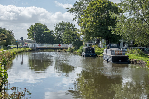 Boats along the Leeds to Liverpool canal at Burscough