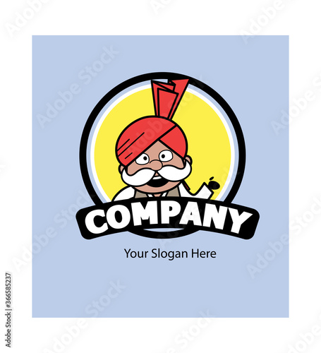Cartoon Haryanvi Old Man as Company Logo