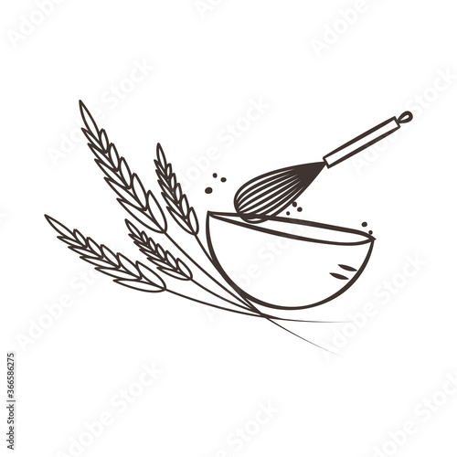 Bakery logo design. Bakery sign vector. Whisk logo design.