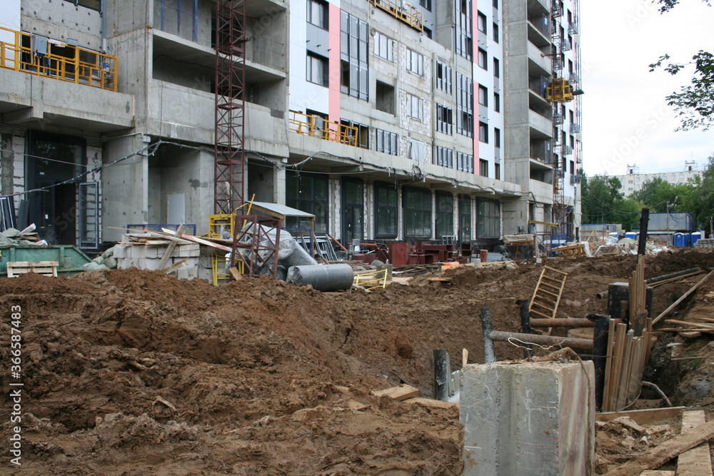 Construction of a New House for Relocation of Residents of Old Houses Intended for Demolition , Moscow, Russia  