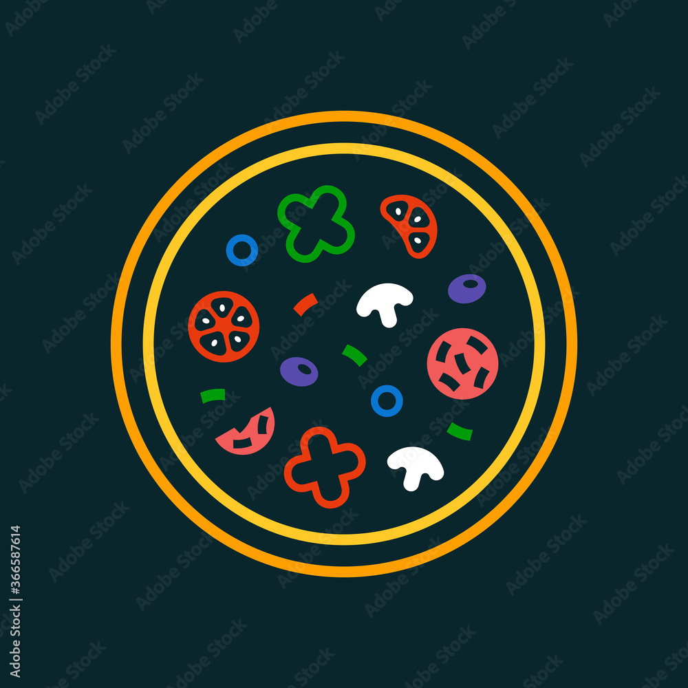 Pizza logo. Icon design. Template elements