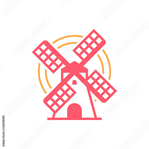 Windmill logo. Icon design. Template elements