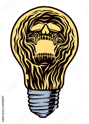 ghost light in the bulb vector illustration